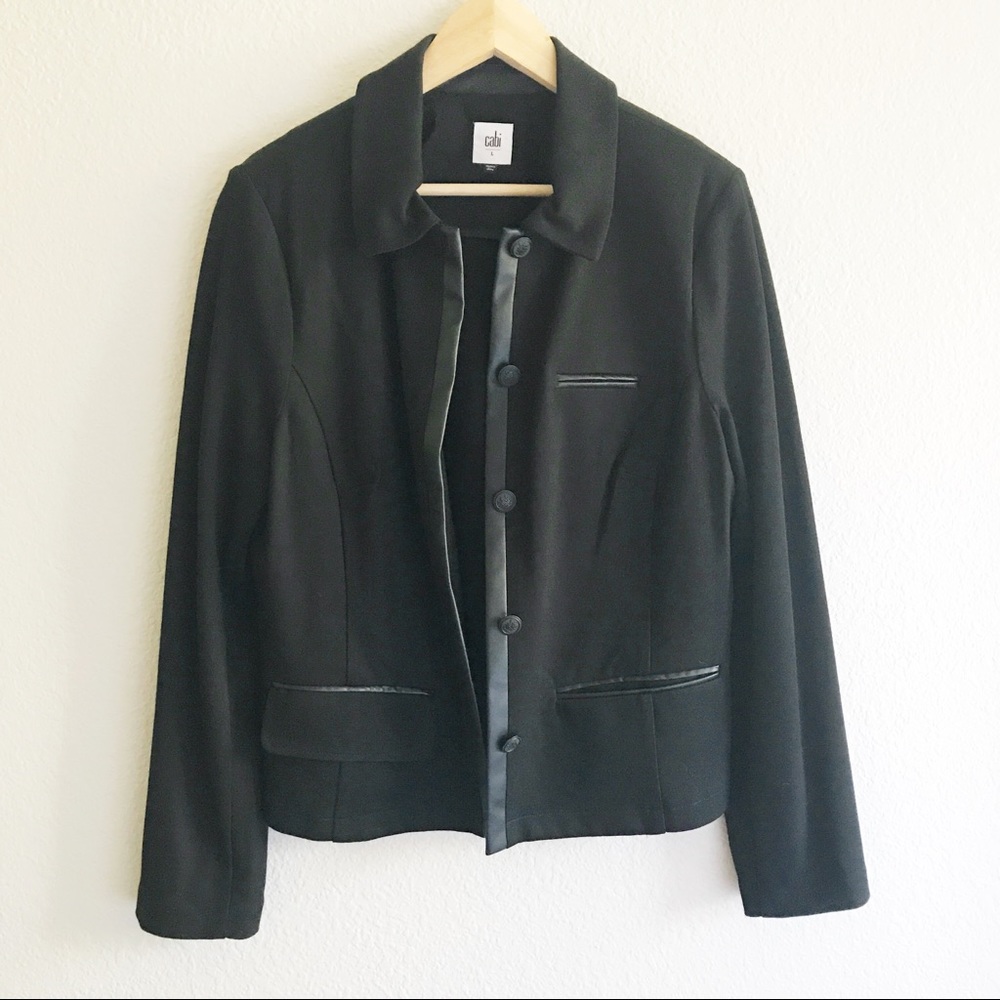 CAbi Black Tudor Ponte Knit Jacket style# 3376